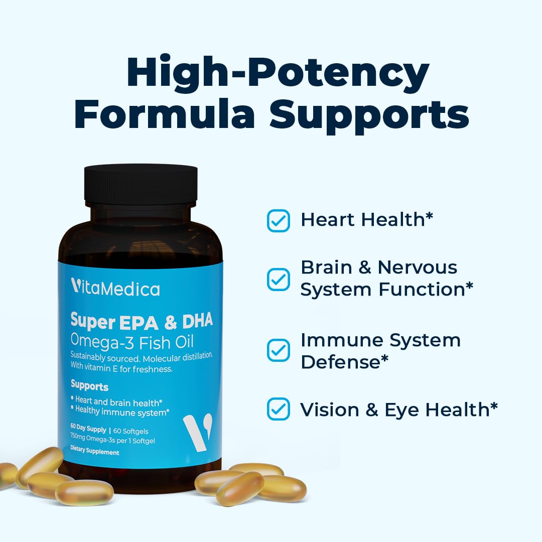 VitaMedica Omega-3 Fish Oil Softgels 750mg packaging