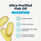 VitaMedica Omega-3 Fish Oil Softgels 750mg side view