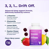 VitaMedica Snooze Sleep Gummies back view with ingredient list