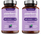 Vitamin Bounty Elderberry 5-in-1 daily wellness Support Capsules front view