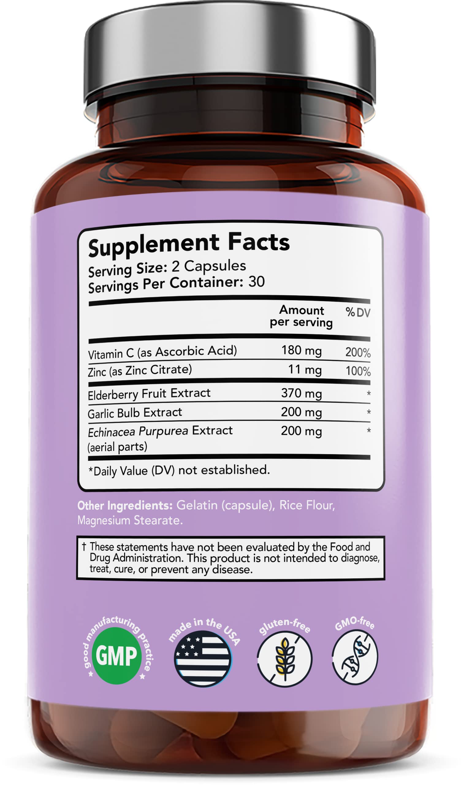 Vitamin Bounty Elderberry 5-in-1 daily wellness Support Capsules packaging