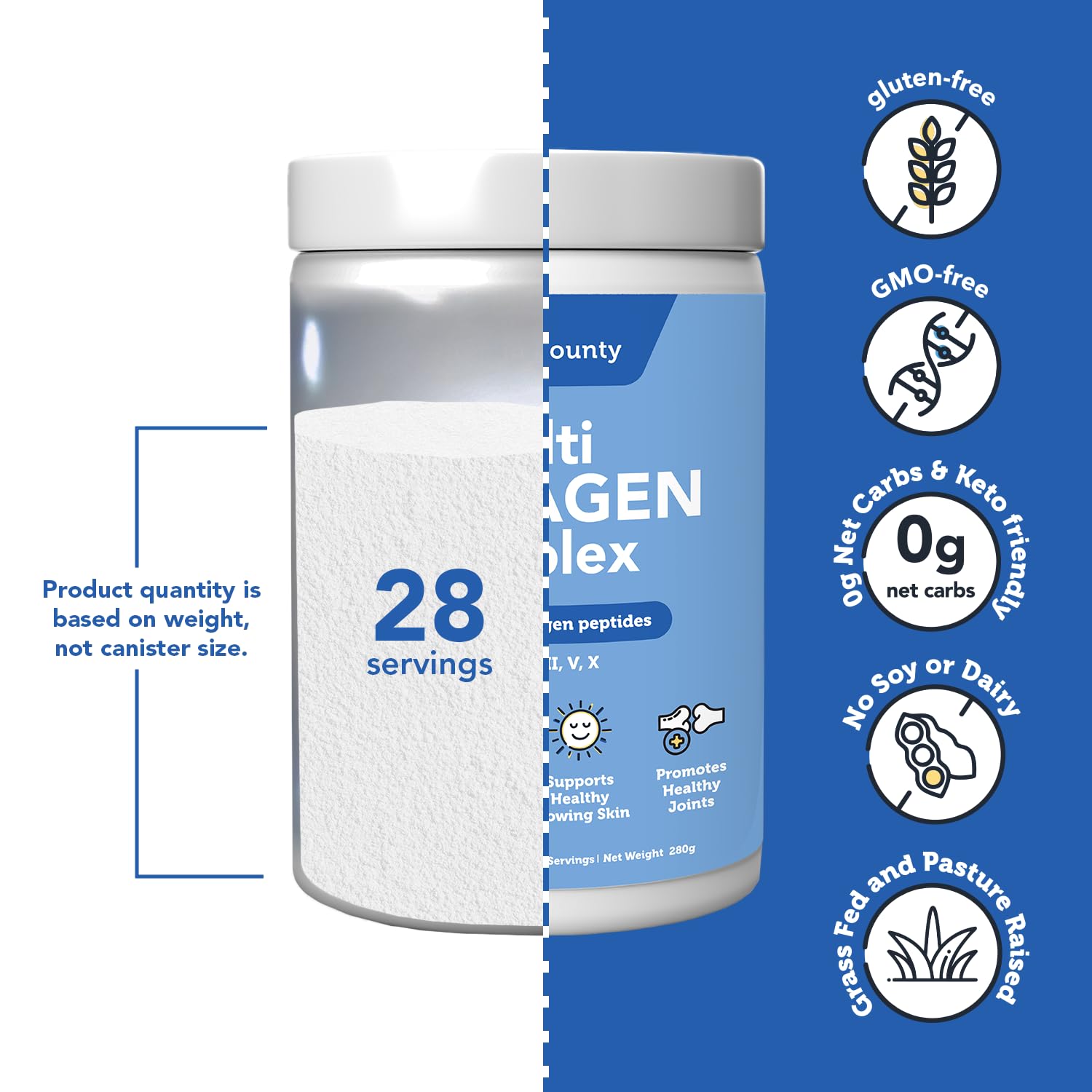 Vitamin Bounty Multi Collagen Complex Powder with coffee