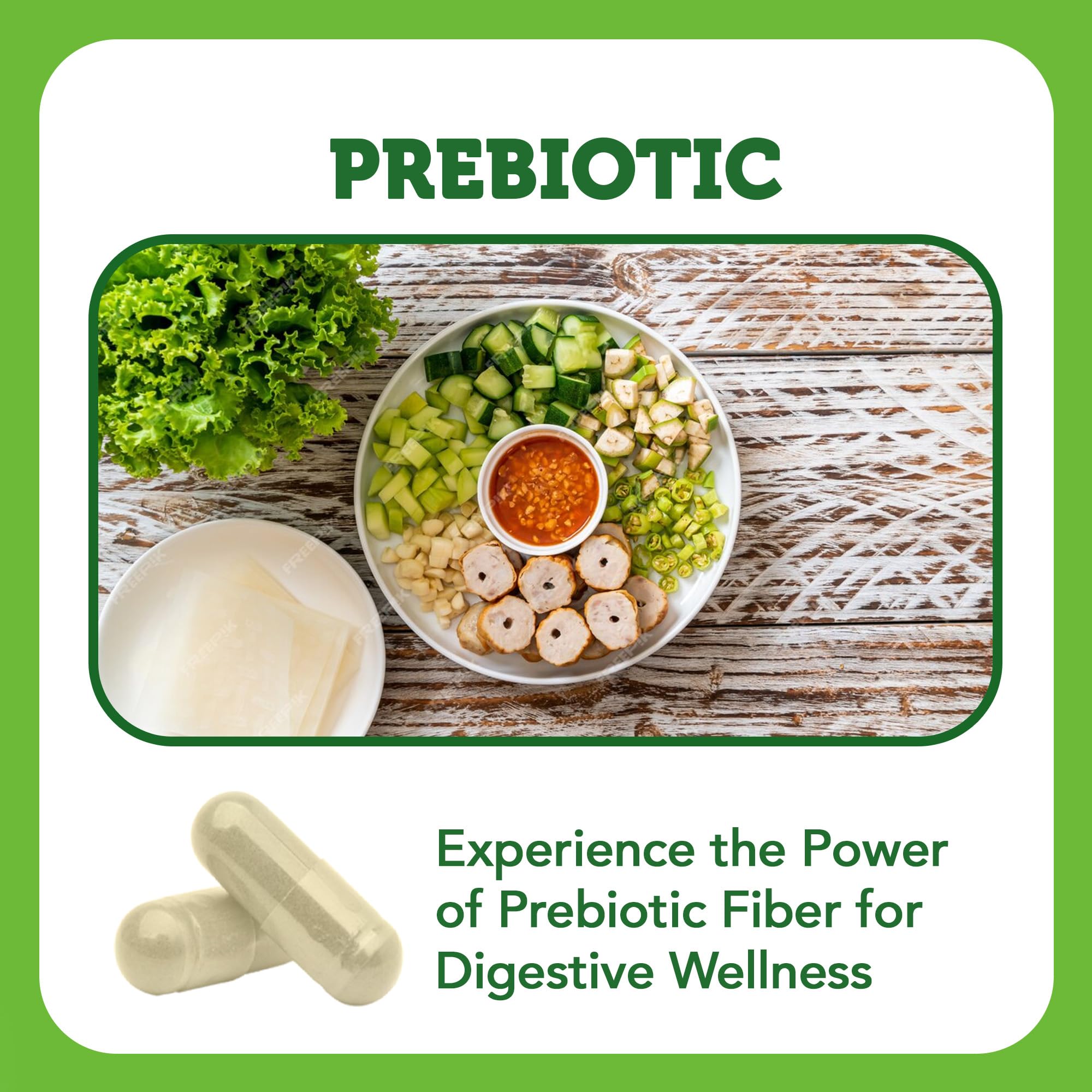 Vitamin Bounty Prebiotic Fiber Capsules in a travel bag