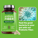Vitamin Bounty Prebiotic Fiber Capsules on a wooden table