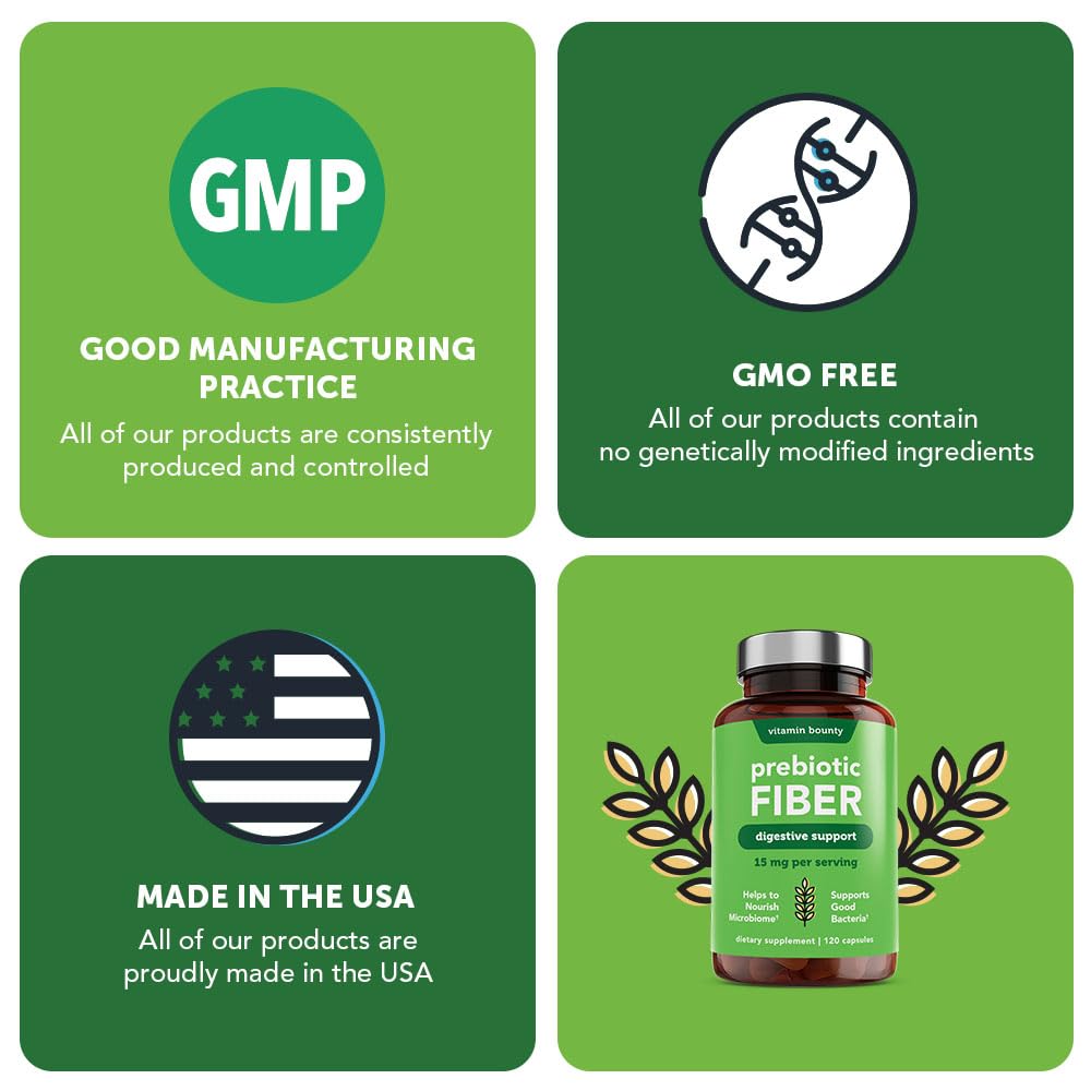 Vitamin Bounty Prebiotic Fiber Capsules with fresh fruits