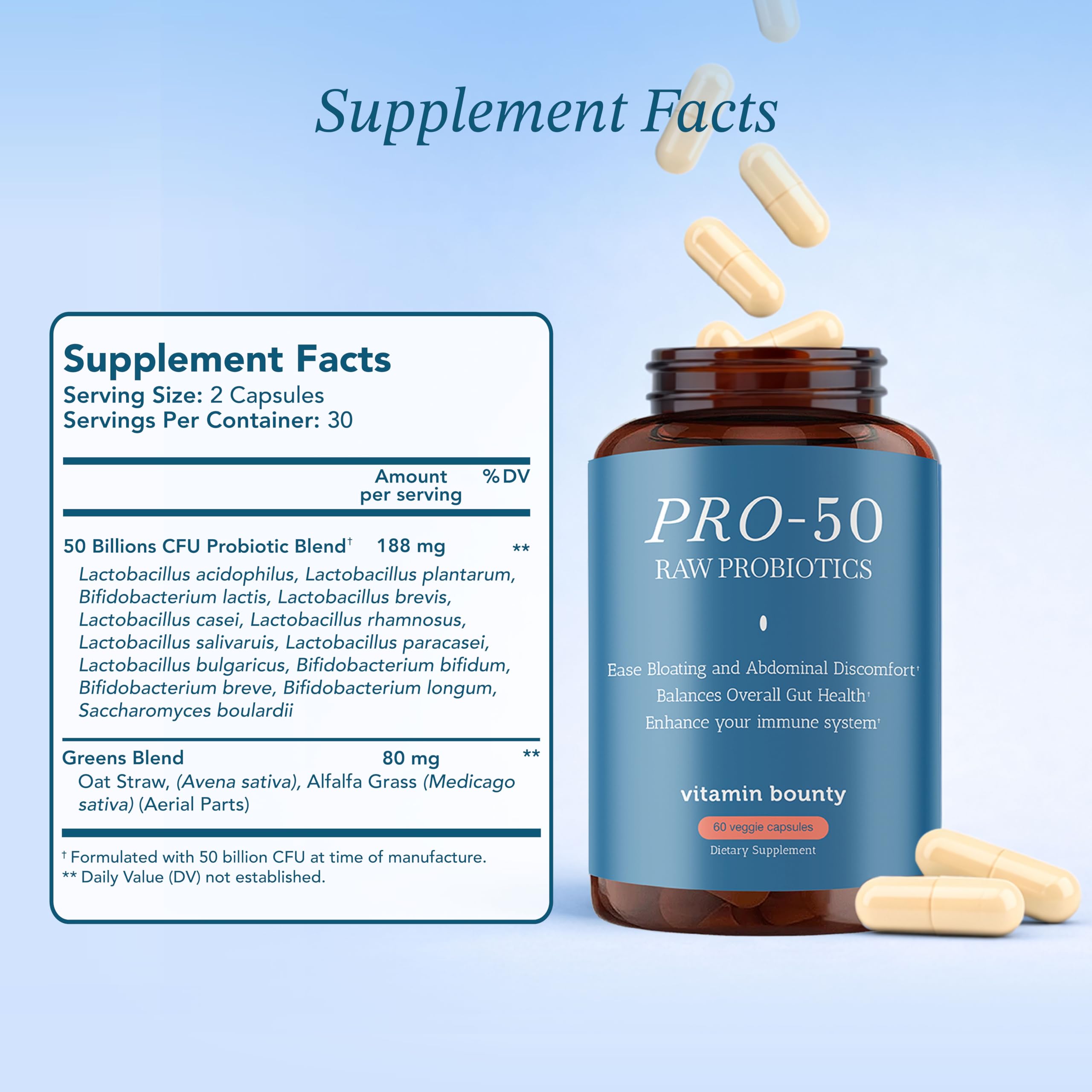 Vitamin Bounty Probiotic Supplement ingredients list
