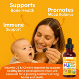 Vitamin D3 K2 Liquid Drops in a kitchen setting