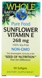 Vitamin E capsules with non-GMO and allergen-free information