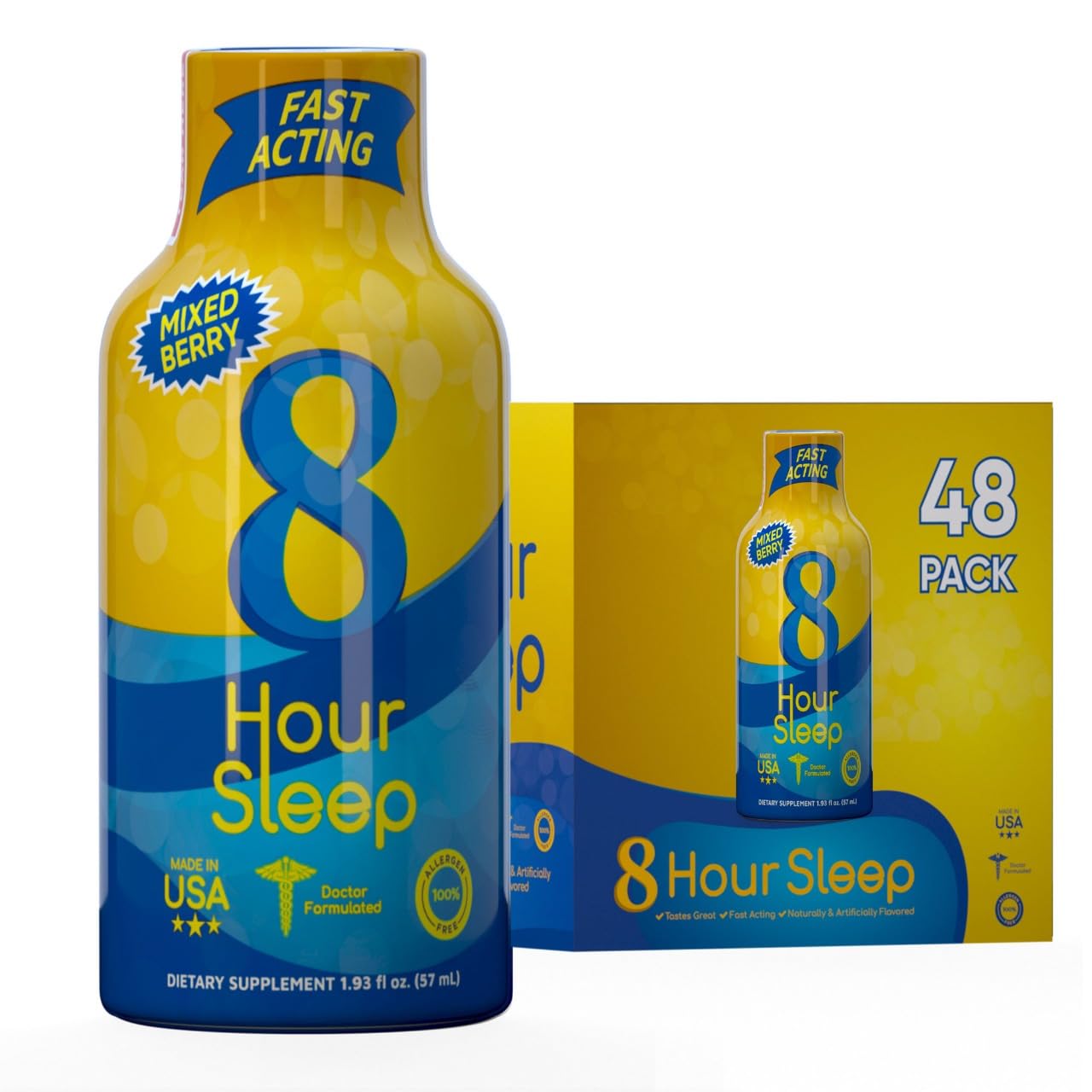 Vitamin Energy Sleep Shot Mixed Berry 48 Pack front view