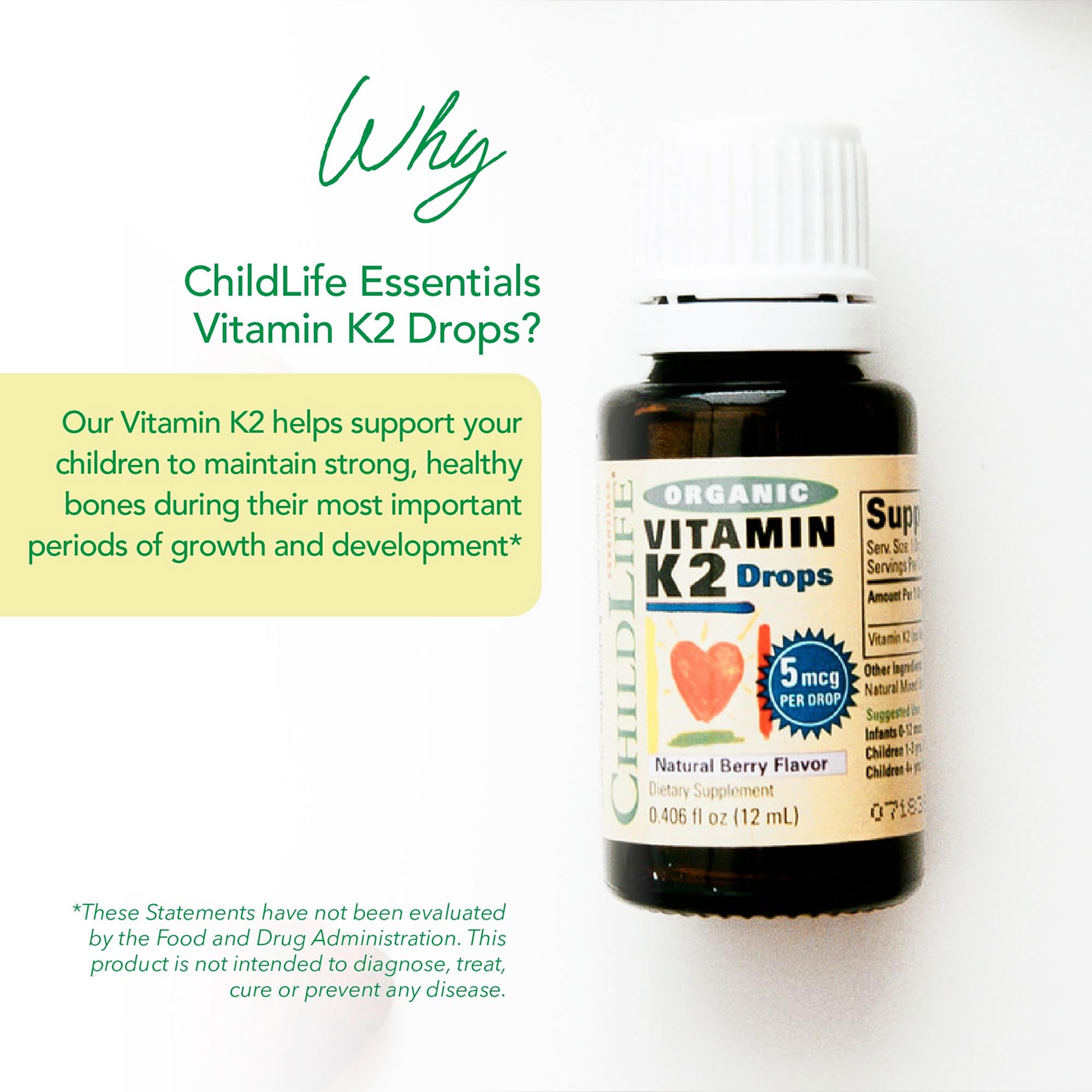 Vitamin K2 drops packaging side view