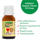 Vitamin K2 drops presented with organic ingredients
