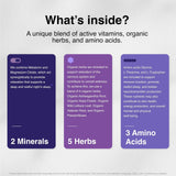 Vitamin Support Sleep Supplement Capsules with ingredients list