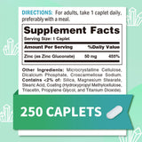 Vitamin World Chelated Zinc Supplement 50mg side view