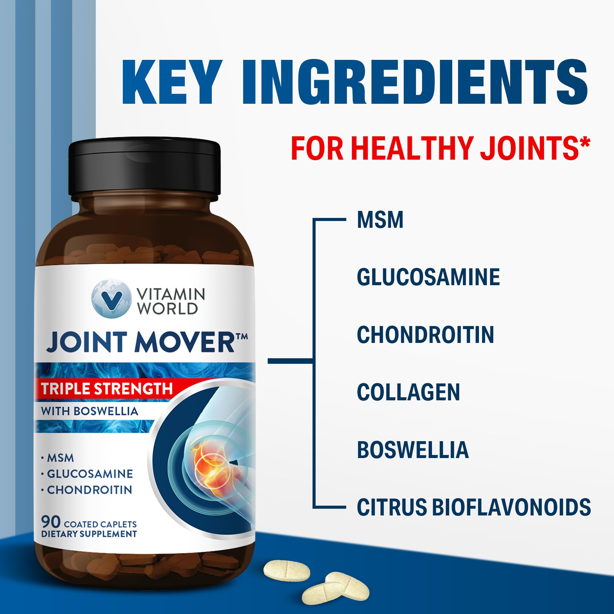 Vitamin World Chondroitin Glucosamine Supplement 200g with measuring spoon