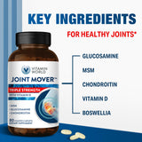 Vitamin World Chondroitin Supplement caplets on a wooden surface