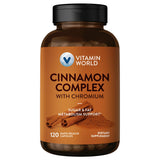 Vitamin World Cinnamon Complex 120 Capsules front view