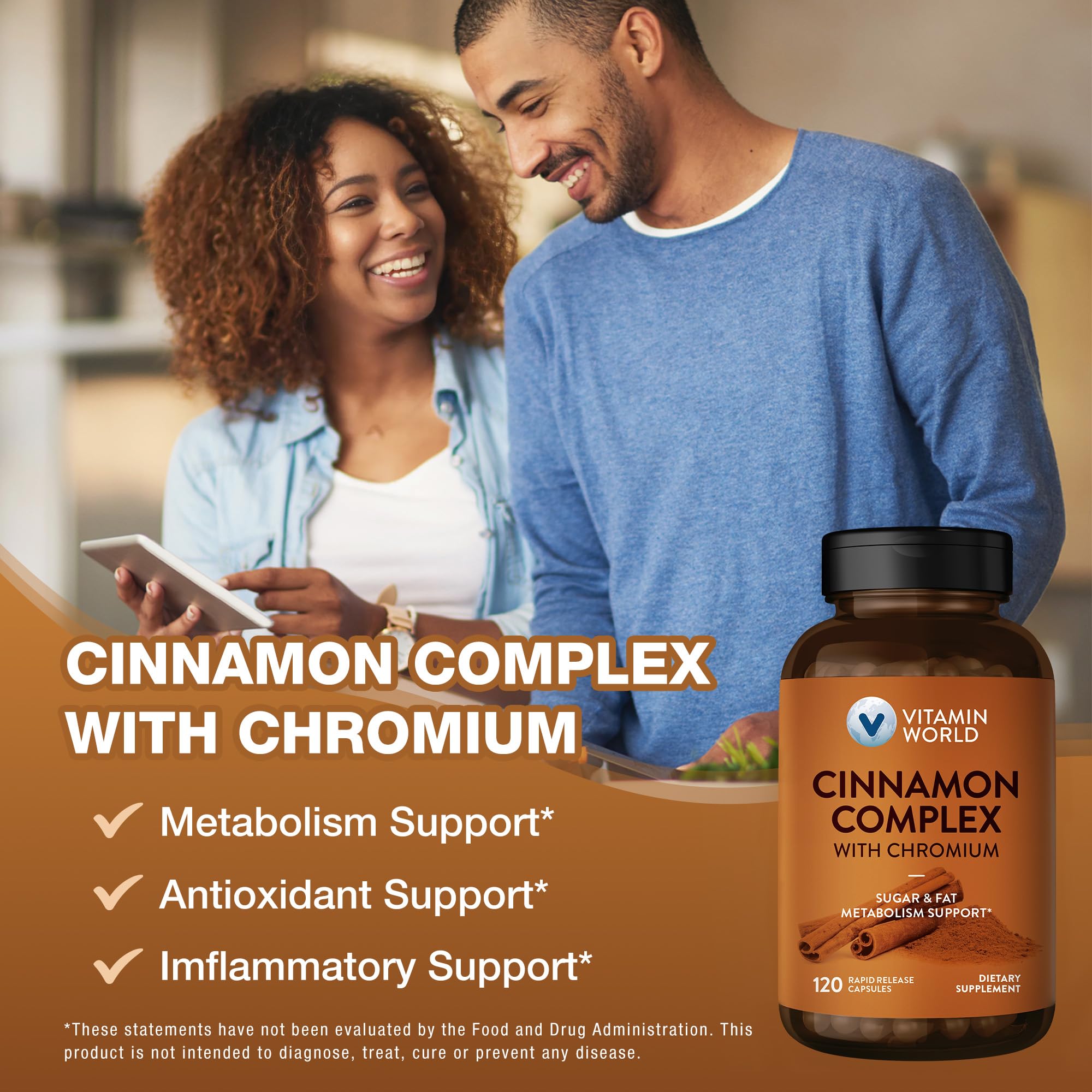 Vitamin World Cinnamon Complex 120 Capsules opened capsule with cinnamon powder