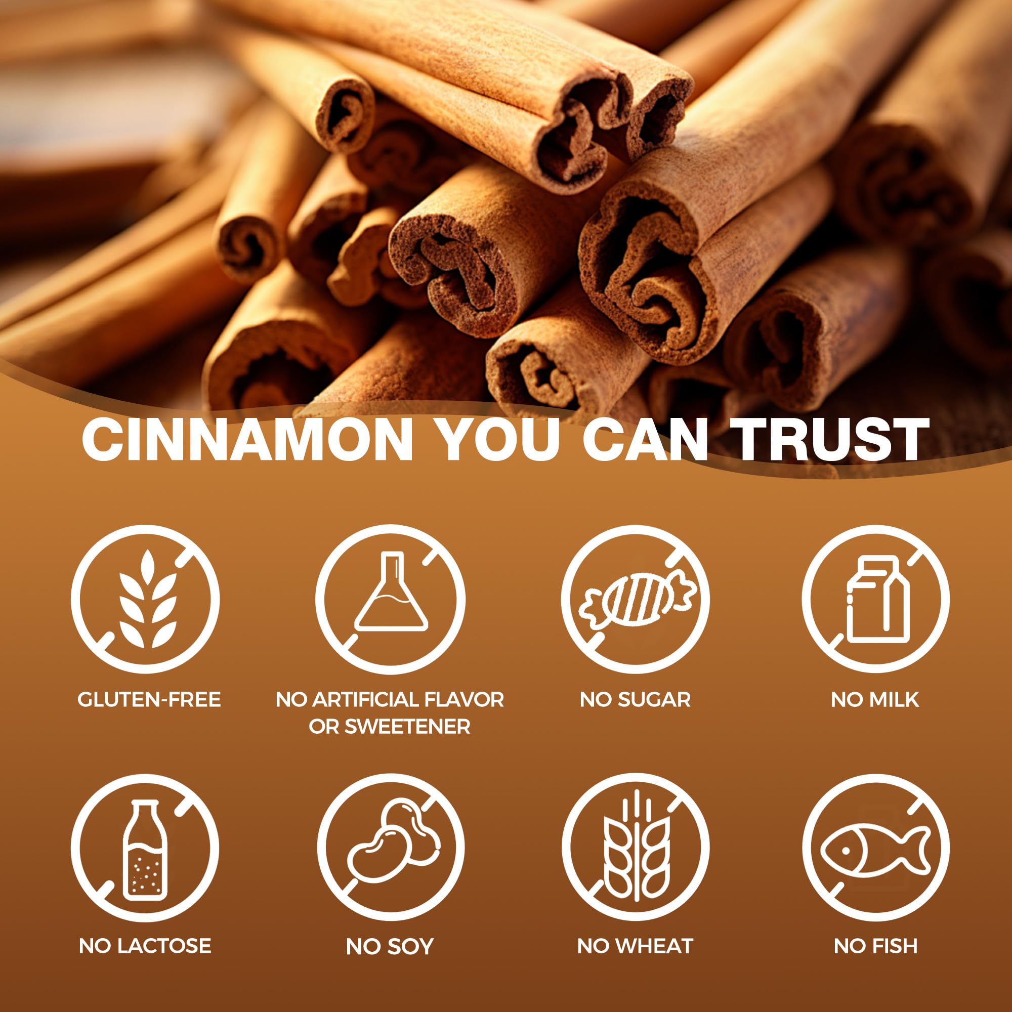 Vitamin World Cinnamon Complex 120 Capsules with cinnamon sticks