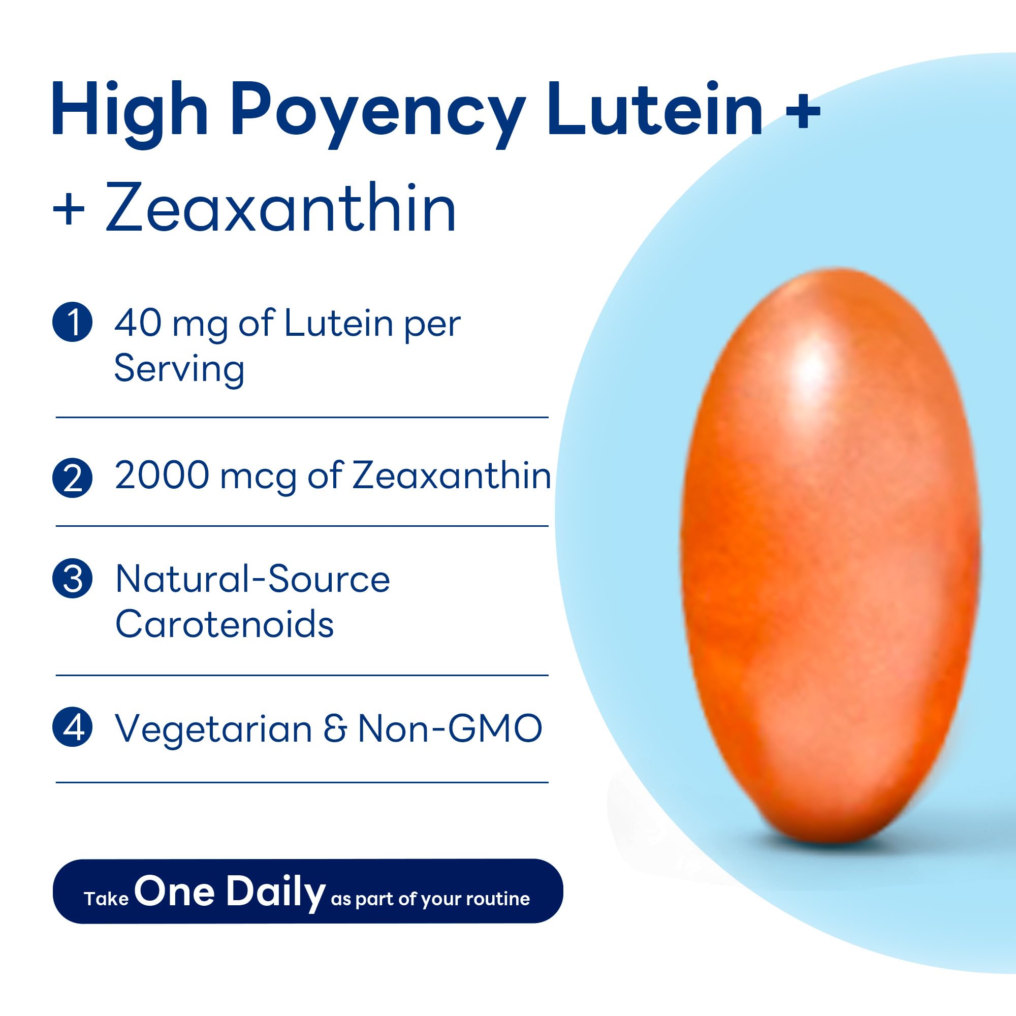 Vitamin World Lutein Supplement 40mg side view