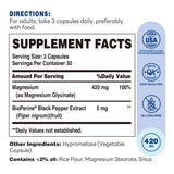 Vitamin World Magnesium Glycinate 420mg side view