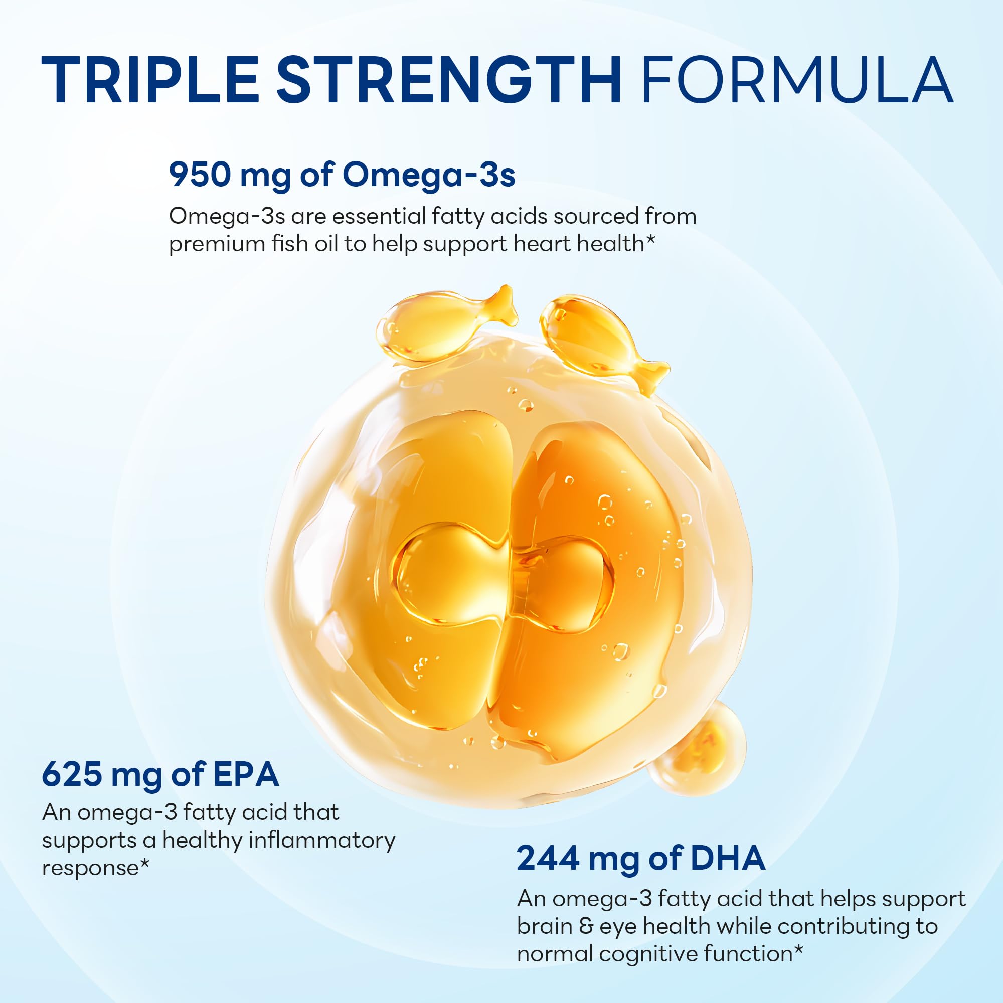 Vitamin World Omega-3 Fish Oil softgels on a wooden table