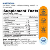 Vitamin World Papaya Enzymes Chewable Tablets close-up of label