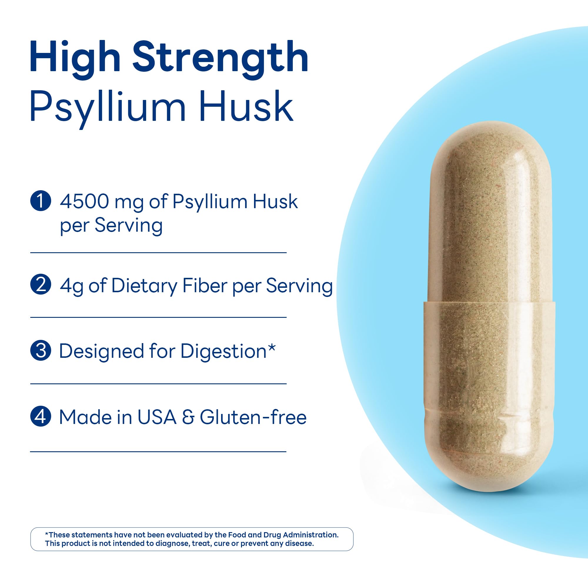 Vitamin World Psyllium Husk Capsules serving size and dosage
