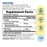 Vitamin World Turmeric Curcumin 1000mg supplement bottle side view