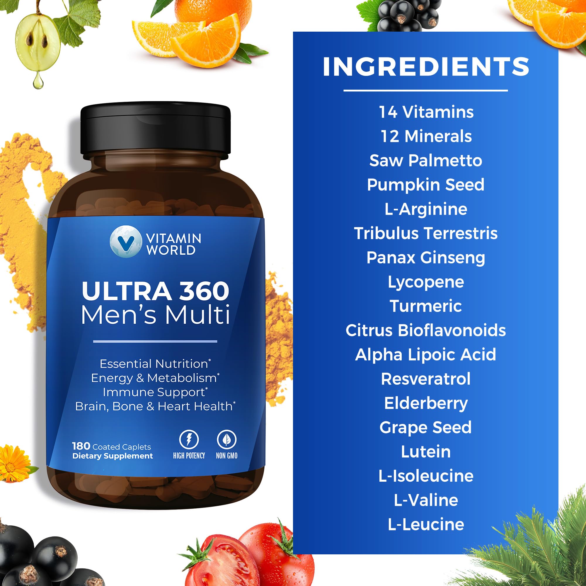 Vitamin World ULTRA 360 Men’s Multi 259g ingredients list