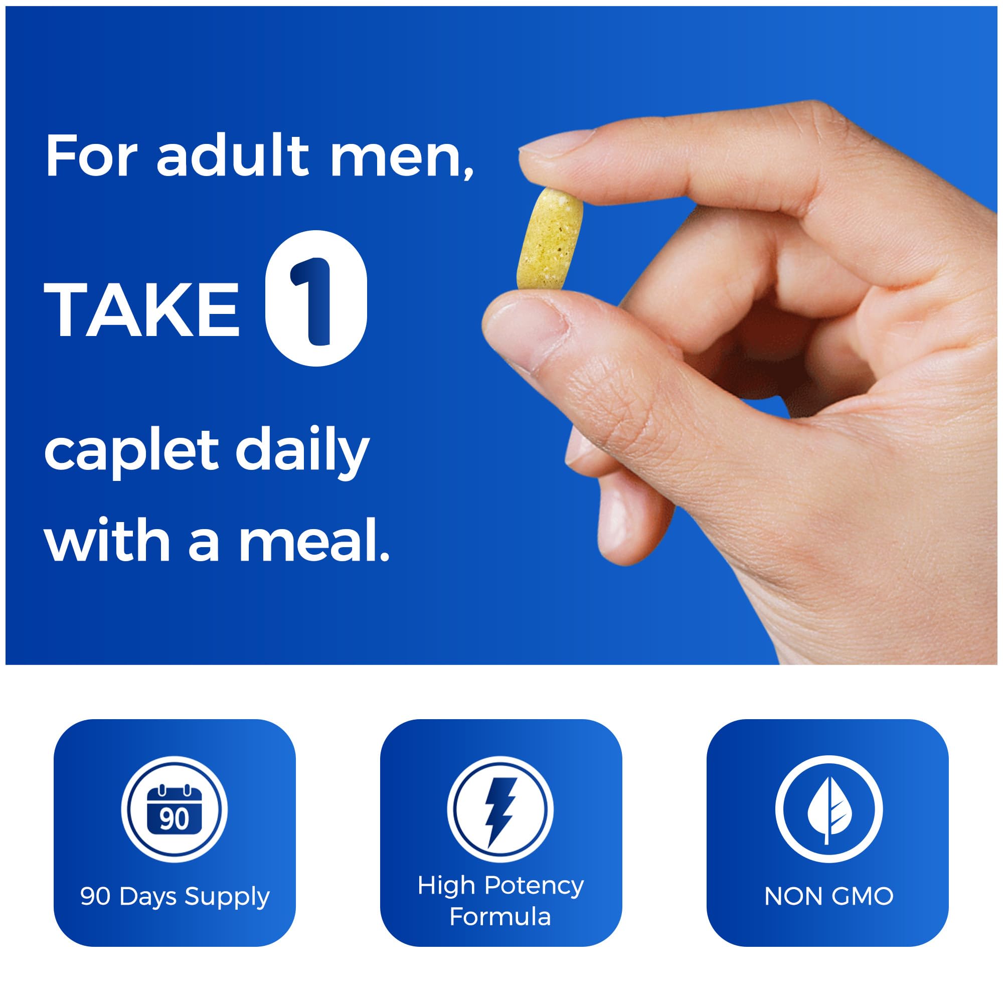 Vitamin World Ultra 360 Men’s Multi One Daily caplet in hand