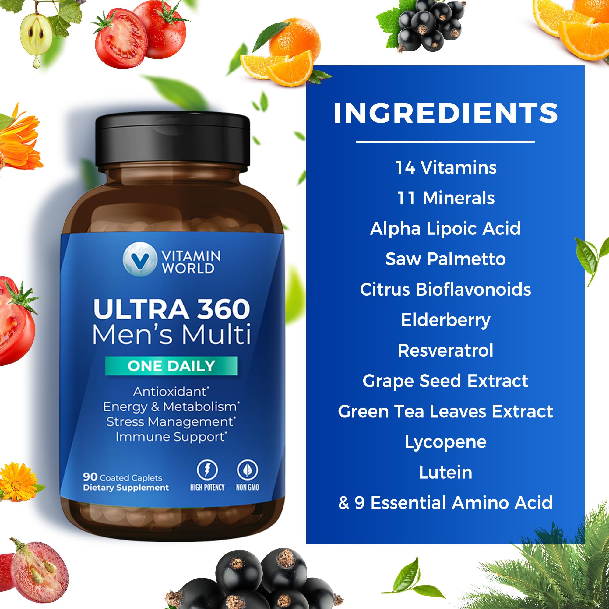 Vitamin World Ultra 360 Men’s Multi One Daily ingredients list