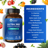 Vitamin World Ultra 360 Men’s Multi One Daily ingredients list