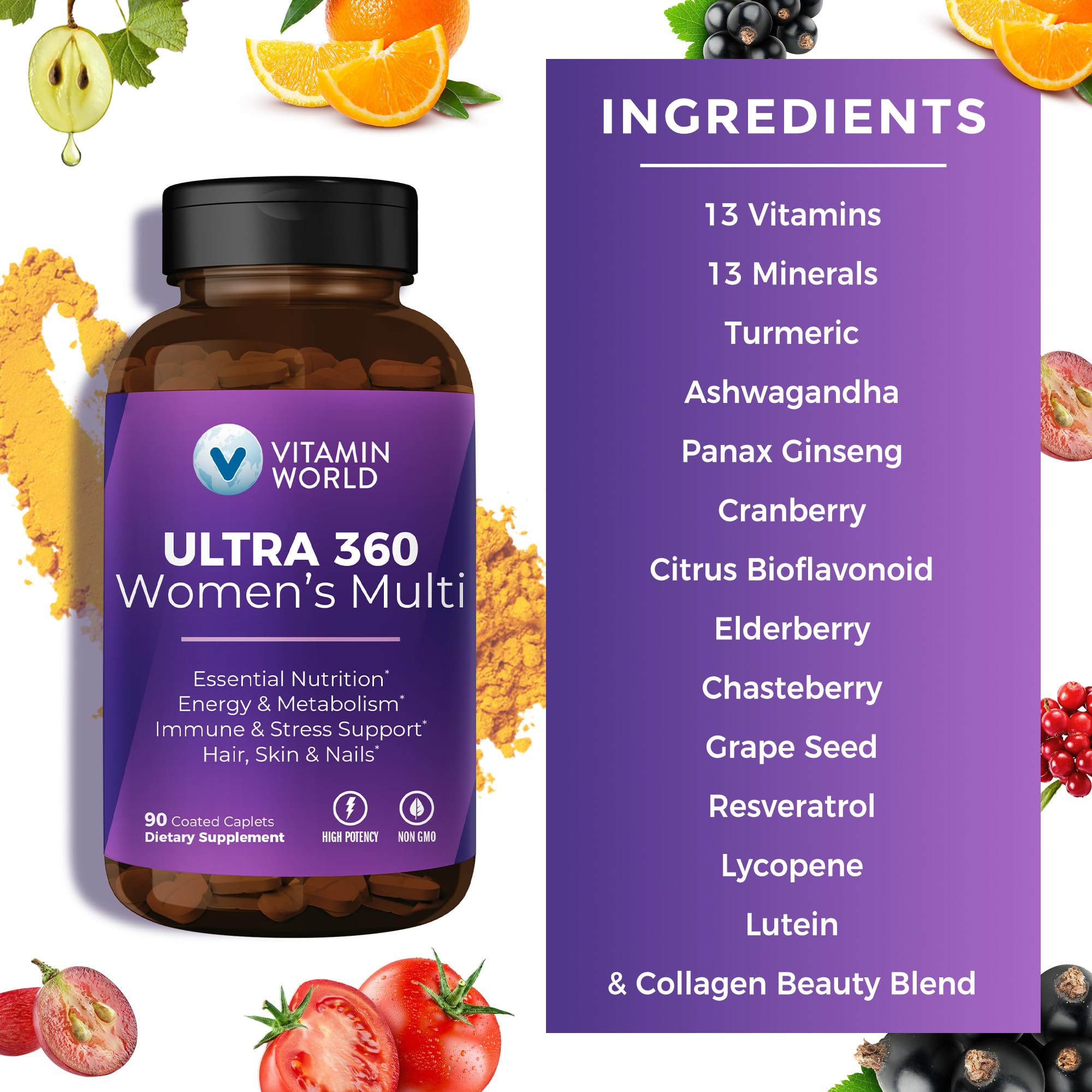 Vitamin World ULTRA 360 Women’s Multi showing caplet size