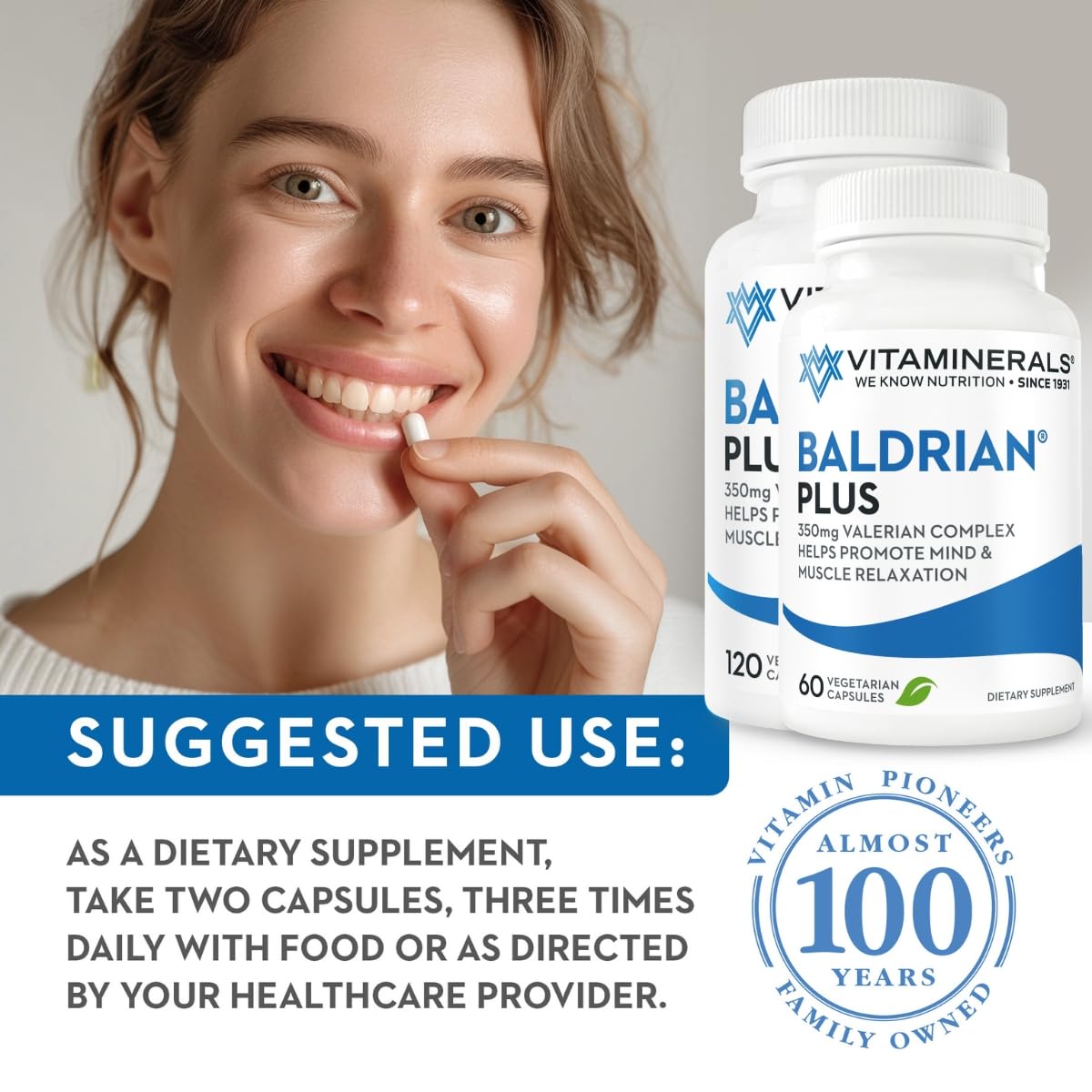 Vitaminerals Valerian Extract 350mg serving suggestion