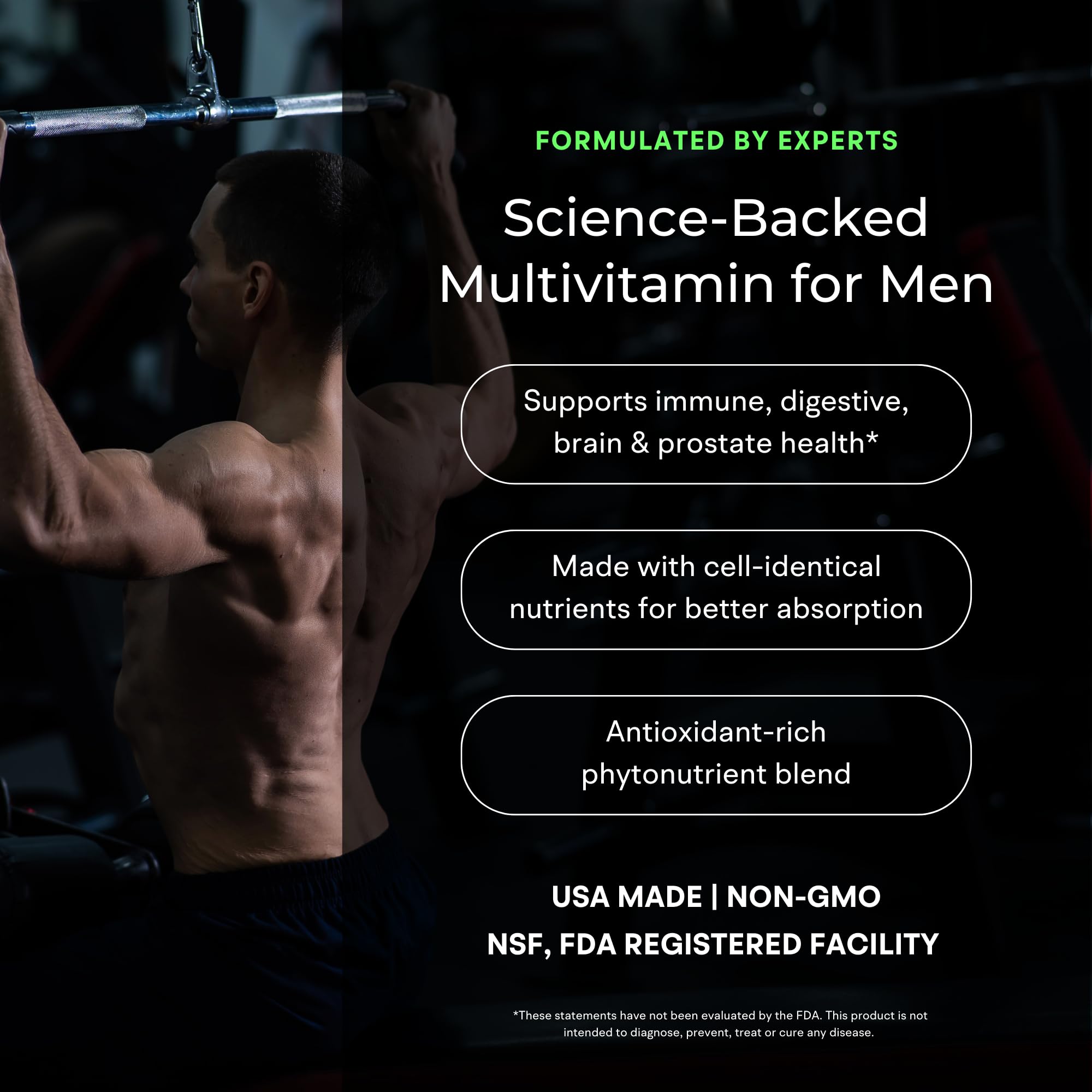 VitaminIQ Men's Whole Food Multivitamin side view