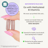 VitaminIQ Whole Food Prenatal Vitamins bottle on a kitchen counter