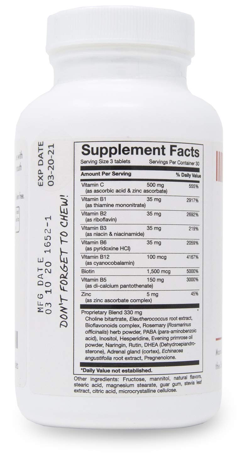 VitaminMed Stress and Adrenal Support chewable tablet close-up