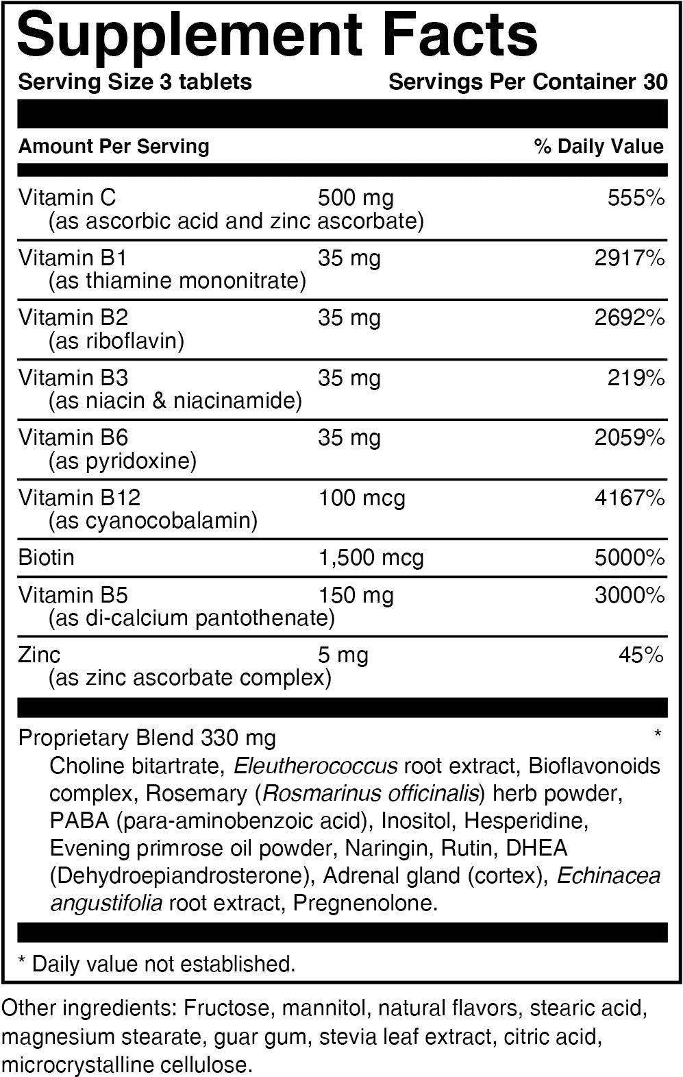 VitaminMed Stress and Adrenal Support chewable tablets side view