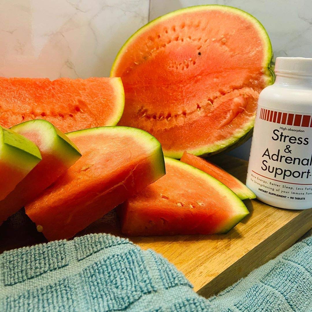 VitaminMed Stress and Adrenal Support chewable tablets with fresh oranges