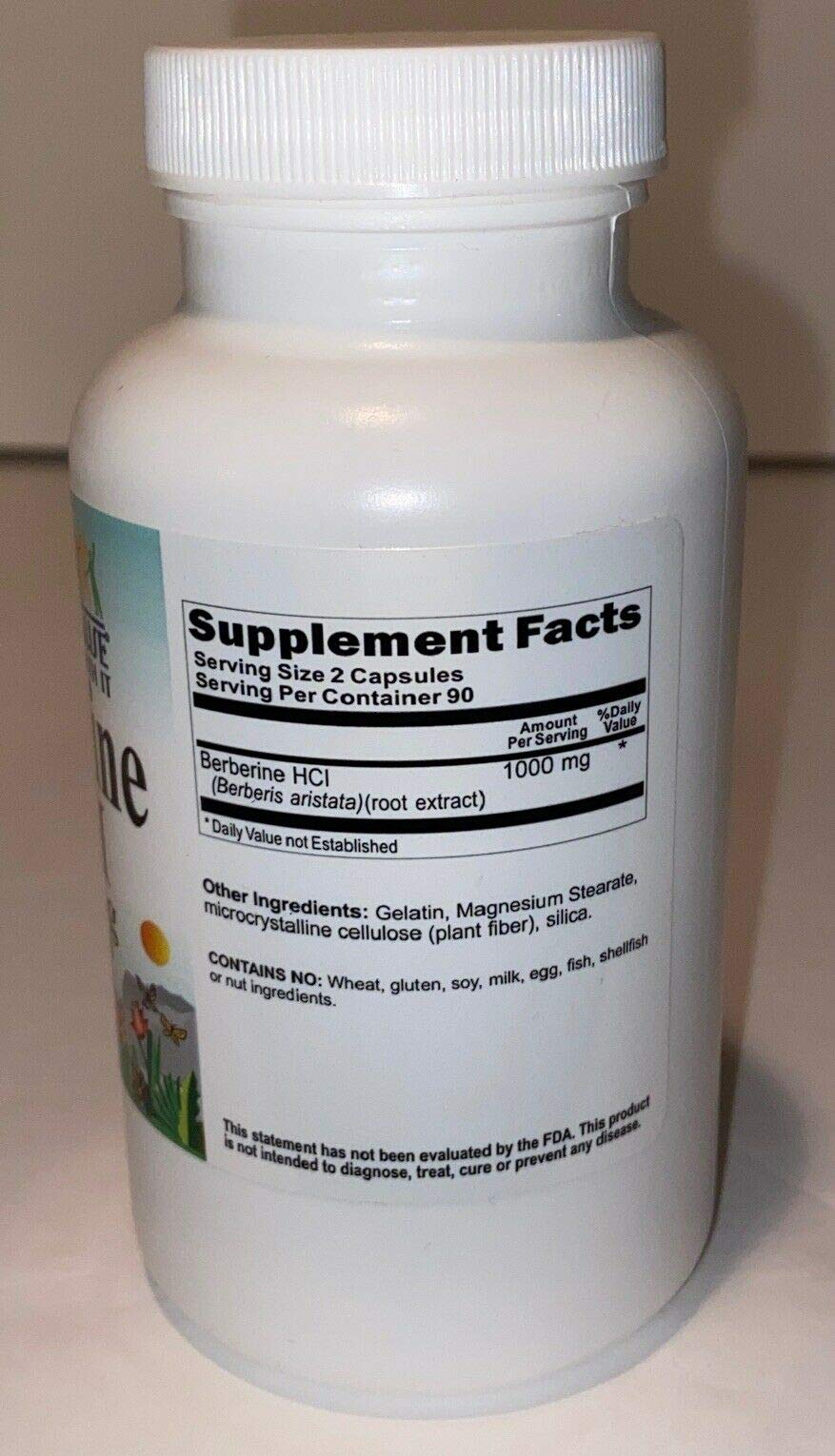Vitamins Because Berberine 1000mg capsules close-up