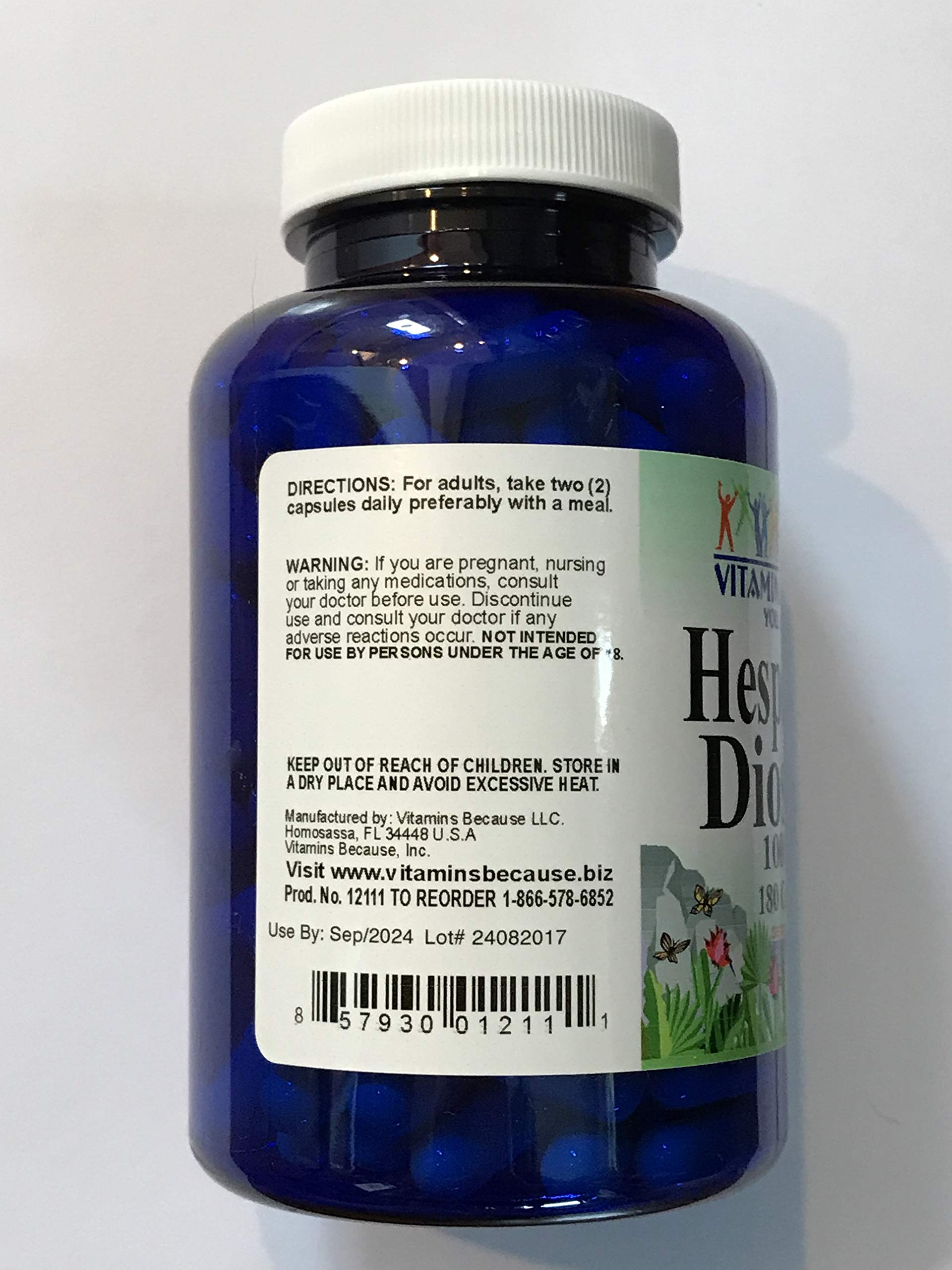 Vitamins Because Hesperidin Diosmin 180 Capsules packaging
