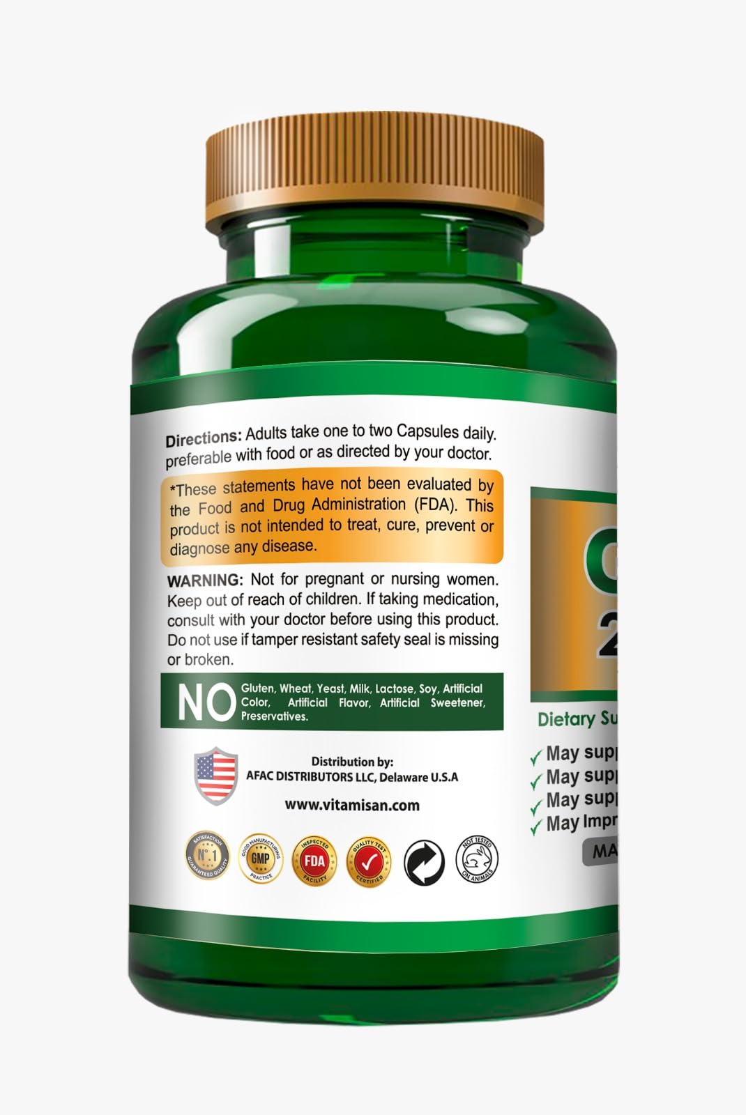 VITAMISAN Graviola Soursop Anamu Supplement ingredients close-up