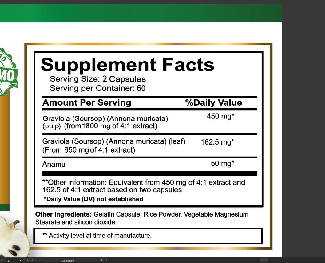 VITAMISAN Graviola Soursop Anamu Supplement packaging