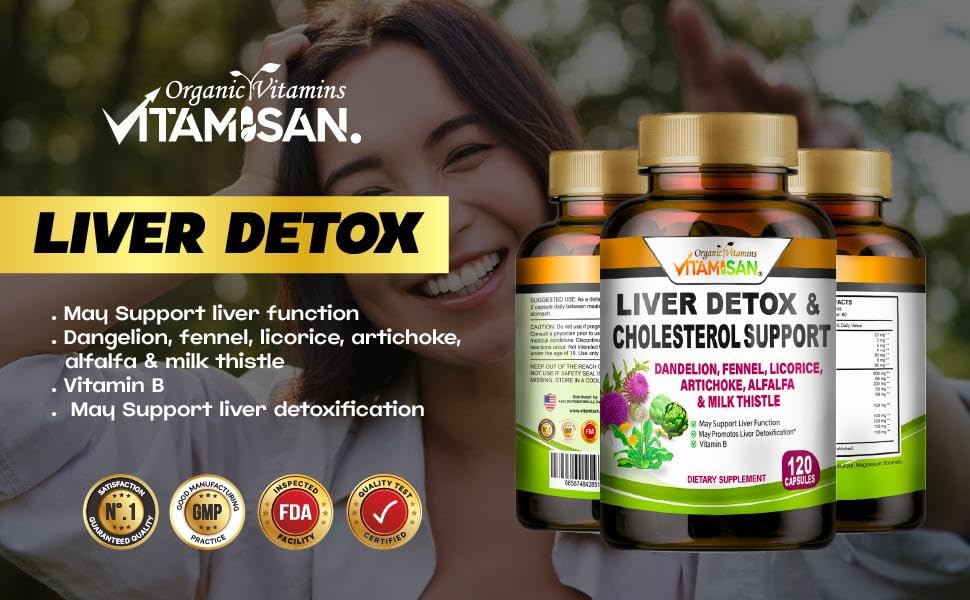 VITAMISAN Milk Thistle Capsules packaging on a table