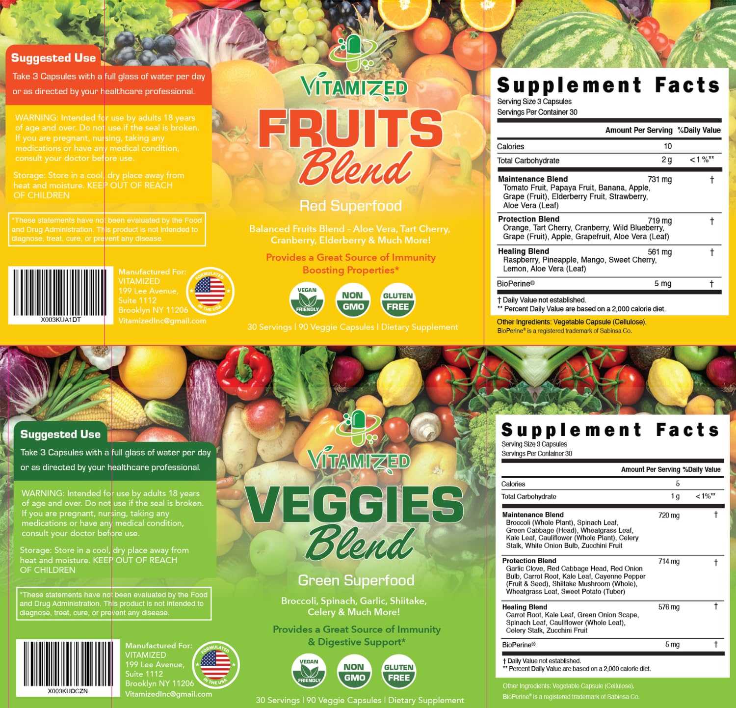 VITAMIZED Blended Vitamin & Mineral Supplement with measuring spoon