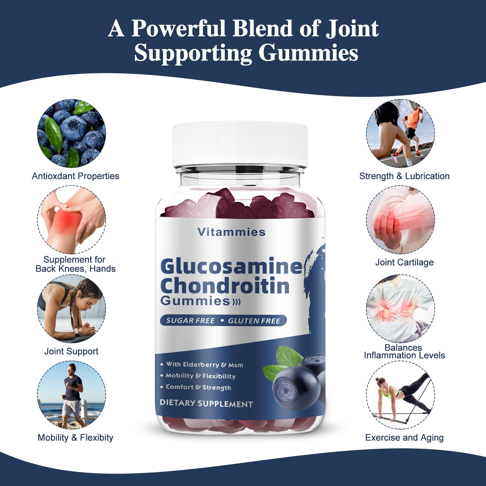 Vitammies Glucosamine Chondroitin Gummies 3000mg berry flavour