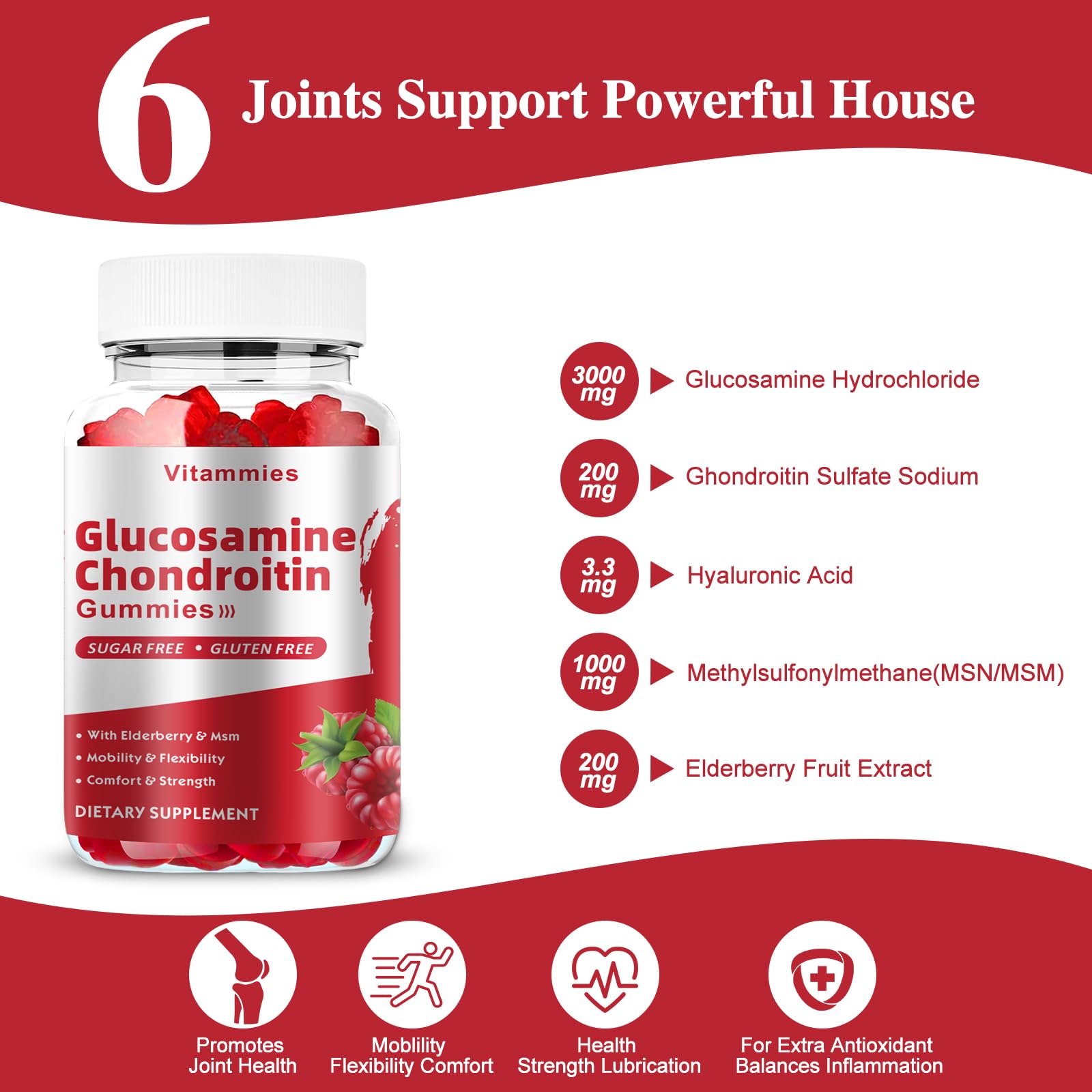 Vitammies Glucosamine Chondroitin Gummies packaging side view