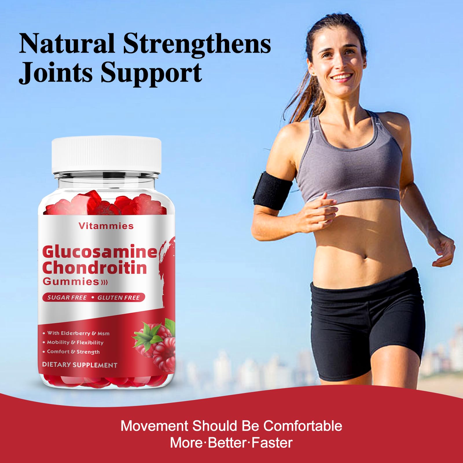 Vitammies Glucosamine Chondroitin Gummies with a measuring spoon