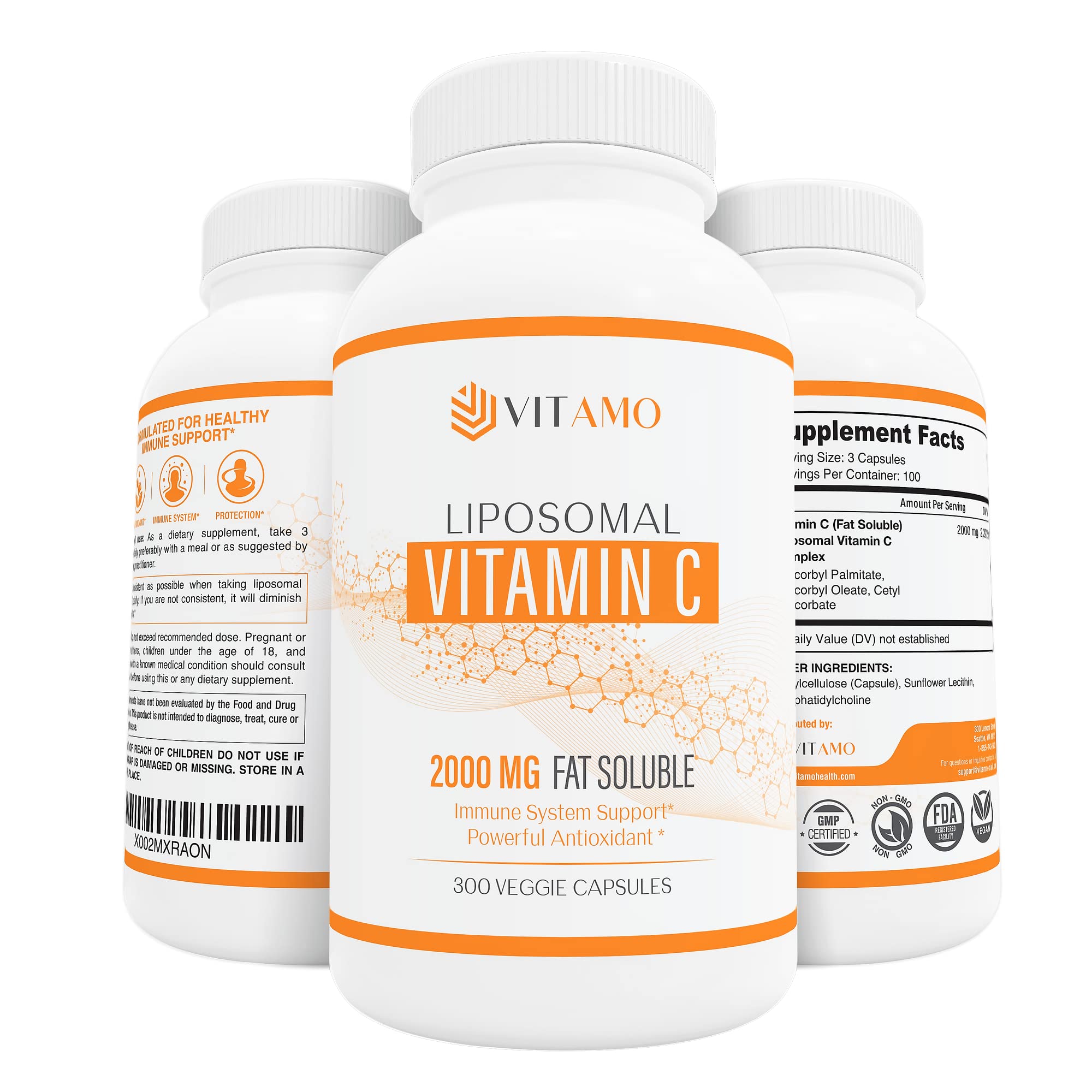 Vitamo Liposomal Vitamin C 2000mg supplement front view