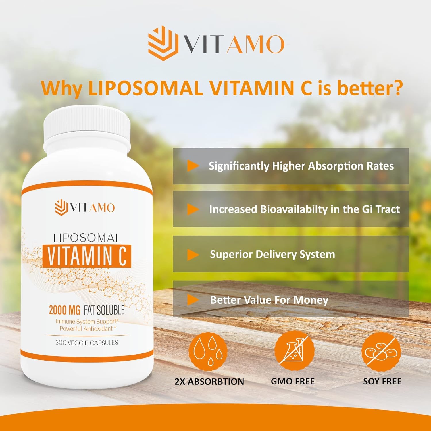 Vitamo Liposomal Vitamin C 2000mg supplement packaging